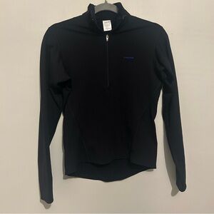Patagonia Black Long Sleeve Athletic Hiking Biking Quarter Zip Pullover S Small